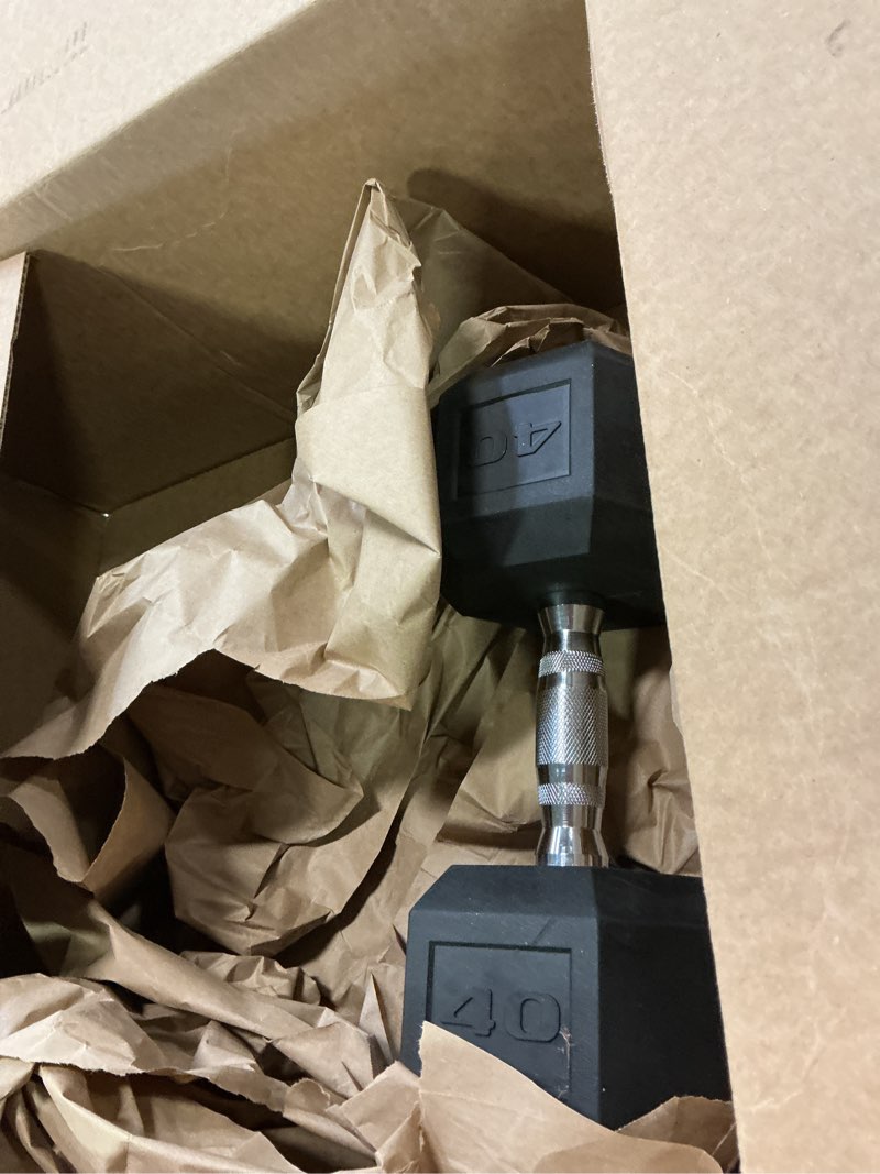 Condition photo showing Good Condition for CAP Barbell Coated Hex Dumbbell Weight - Single | 10-120 lbs | Multiple Options Chrome Handle 40 lb