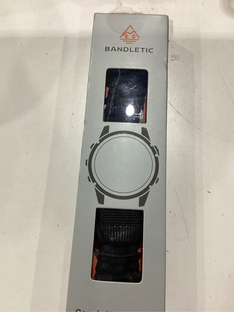 Condition photo showing New/Like New for bandletic paracord band compatible with garmin watch quick fit 26mm | hand-woven 550 paracord build softens with wear, for fenix 8 51mm/7x pro/6x pro/5x plus/3 hr/instinct 3 50mm/tactix/enduro black large(6.9"-8.2")