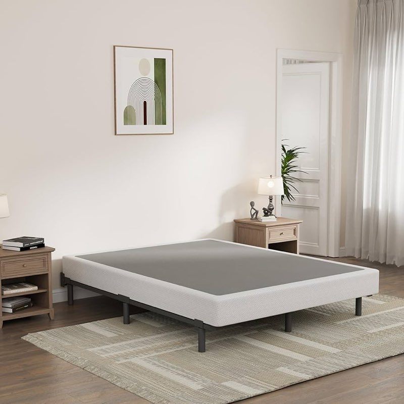 Mahtotopa Box Springs 9 Inch High Profile Metal Frame Mattress Foundation With Fabric Cover Size: Queen