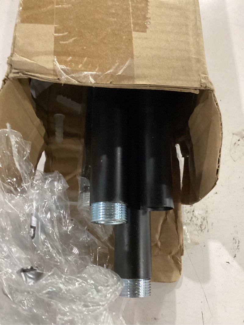 Condition photo showing Good Condition for curtain rods for windows 72 to 144 inch(6-12 feet),1" diameter black rods with modern style end cap finials,size:36-144 inch 36"-144"|1 pack black