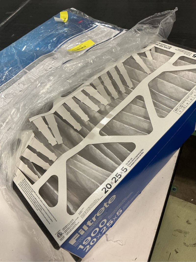 Condition photo showing As Is for 3m filtrete mpr 1900 5-inch allergen, bacteria and virus filter: 20x25x5