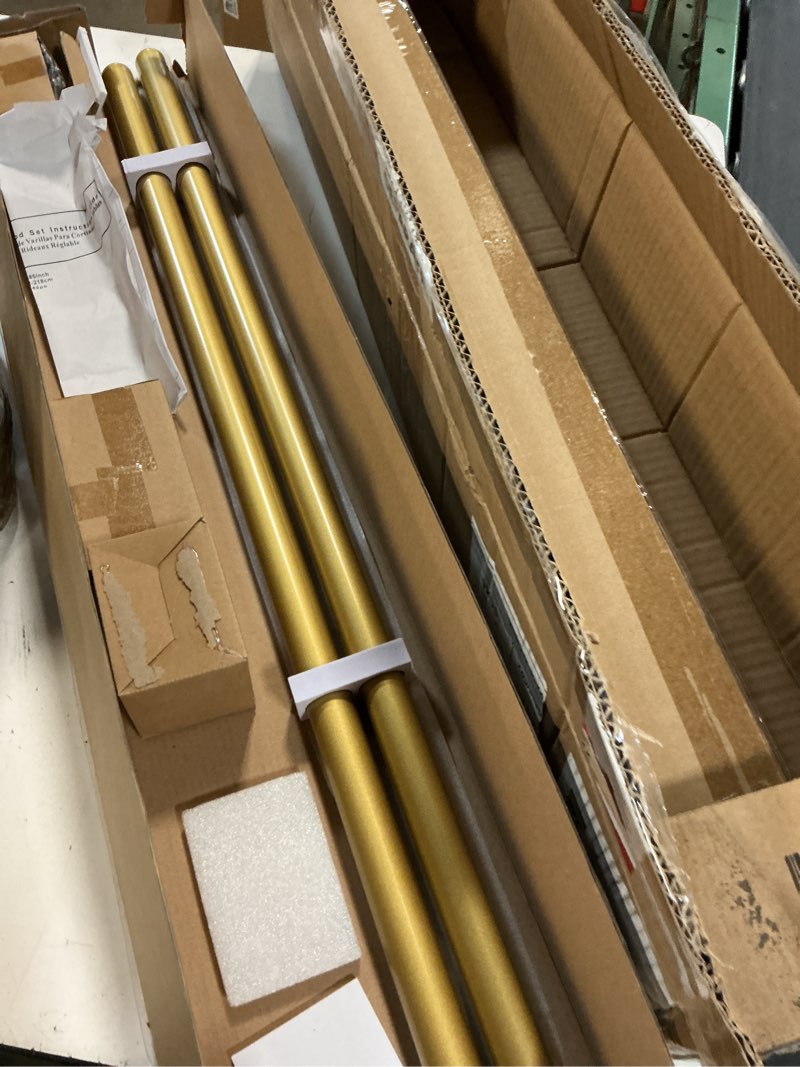 Condition photo showing Good Condition for 2 pack curtain rods for windows 48 to 86 inches?4-7.2 feet?, 1 inch diameter adjustable single window rod, decorative drapery rods, crystal diamond finials, gold 48-86" | 2 pack gold