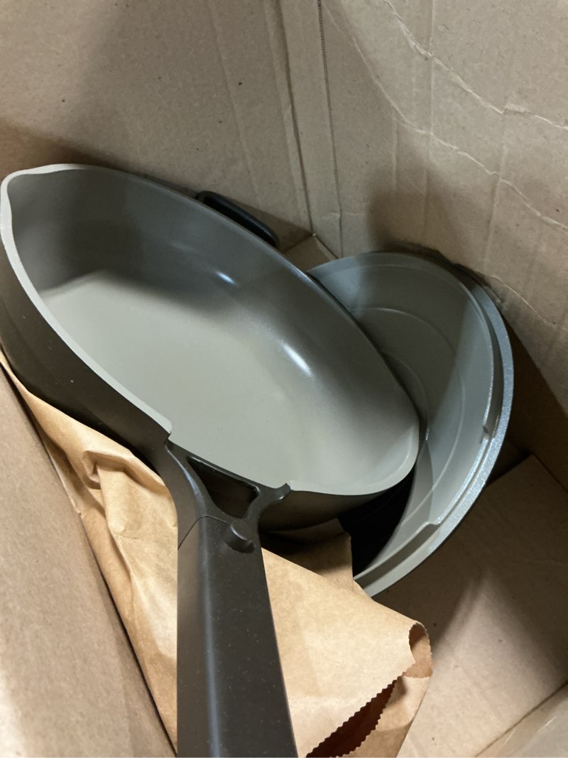 Condition photo showing Good Condition for our place large always pan | 12.5" ceramic pan with modular lid & beechwood spatula | patented 10-in-1 nonstick, non-toxic cookware made without pfas | induction & oven-safe up to 450°f | char 12.5" char