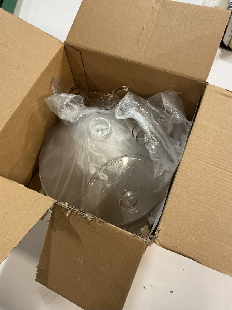 Condition photo showing Good Condition for Unbreakable Giant Martini Glasses set of 2, 48 oz Plastic Cocktail Glasses, Jumbo, Reusable, BPA Free, Detachable, Perfect for Picnic, Beach & Patio Party, Appetizers, Birthday, Wedding and All Events Gold Glitter - 2pcs