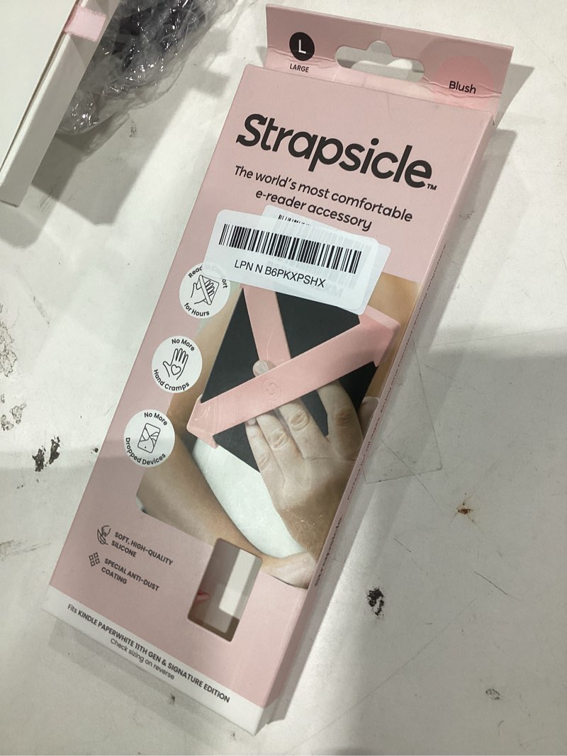 Condition photo showing New/Like New for Strapsicle Silicone Hand Strap – Paperwhite Gen 11 (6.8”) & Gen 12 (7”), Colorsoft – Large – 2-Pack – Blush – Comfy Alternative to Case or Cover Blush LGE -Paperwhite Gen 11 (6.8") & 12 (7"), Colorsoft