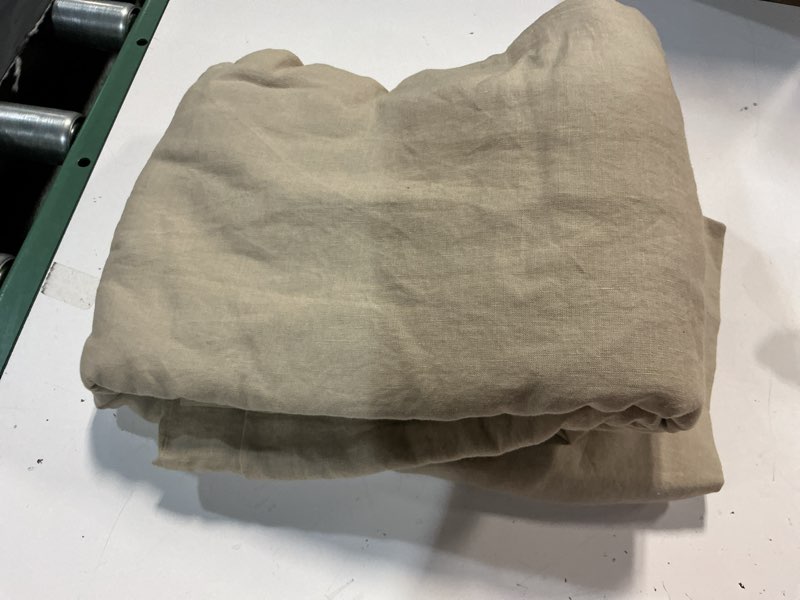 Condition photo showing As Is for quince european linen sheet set sand king