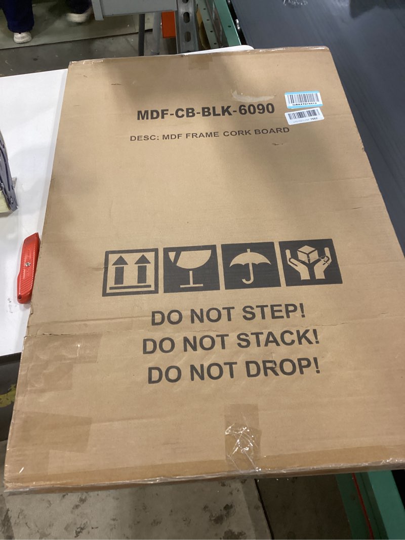 Condition photo showing New/Like New for Cork Bulletin Board, 36" x 24" Corkboard for Wall, Rustic Black Wooden Frame, Hanging Pin Board for Home & Office Decor, 10 Push Pins