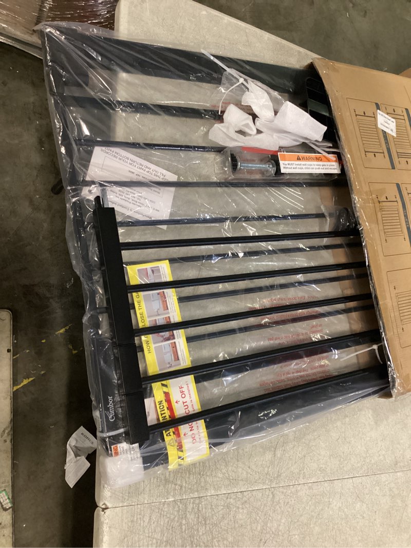 Condition photo showing New/Like New for cumbor 30-46" baby gate for stairs, mom's choice awards winner-auto close dog gate for the house, gifts for mom, easy install pressure mounted pet gates for doorways, black black 30"-46" w x 30.5" h