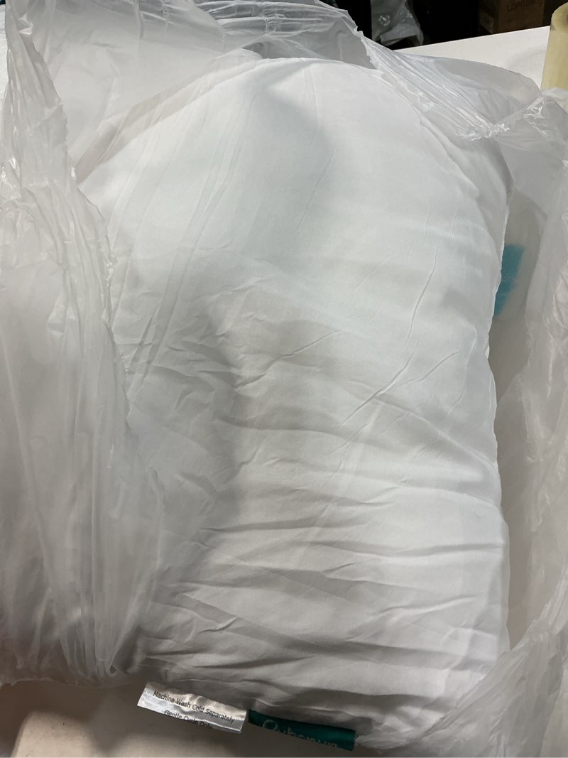 Condition photo showing As Is for Oubonun 20 x 20 Throw Pillow Inserts (Set of 2) with 100% Cotton Cover - 20 Inch Square Interior Decorative Sofa Pillow Insert Pair - White Couch Pillow 20x20 Inch (Pack of 2)