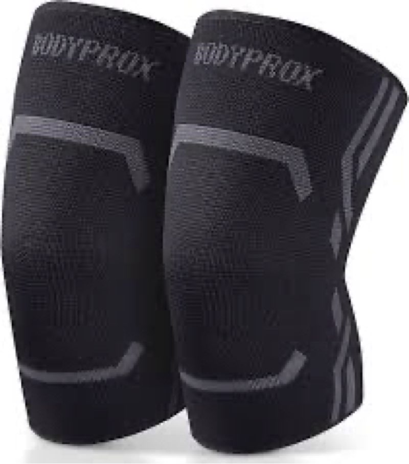 Bodyprox Knee Compression Sleeve for Men and Women (2 Pack), Knee Support Brace for Running and Work out (Small)