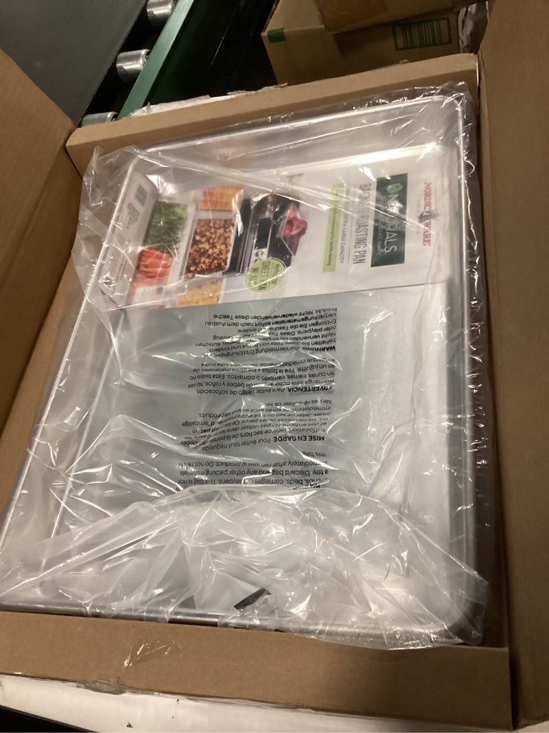 Condition photo showing New/Like New for Nordic Ware Extra Large Oven Crisping Baking Tray, with Rack, Silver Natural Extra Large Oven Crisp Aluminum