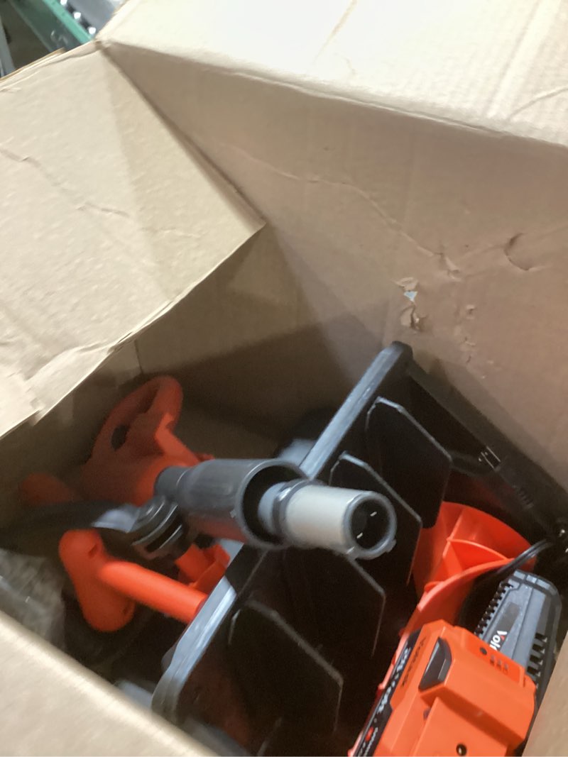 Condition photo showing As Is for VOLTASK 24V 13-inch Cordless Snow Shovel with Directional Plate, Battery & Quick Charger Included 13-Inch Black