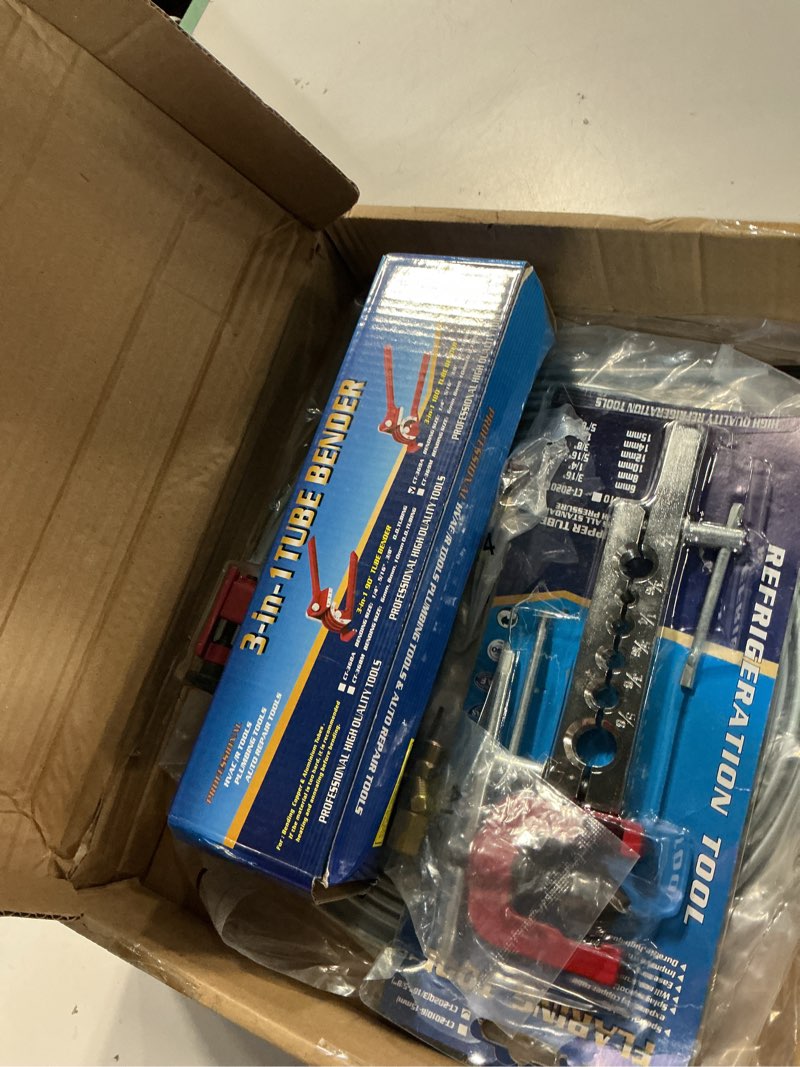 Condition photo showing Good Condition for smseace 55pack 3/16 inch+1/4 inch brake line kit include 25 ft zinc-plated brake lines with fitting(32pcs fittings,4pcs union+8pcs nut) brake line bender,single flare tool,cutter brake line kit 3/16inch+1/4inch silver