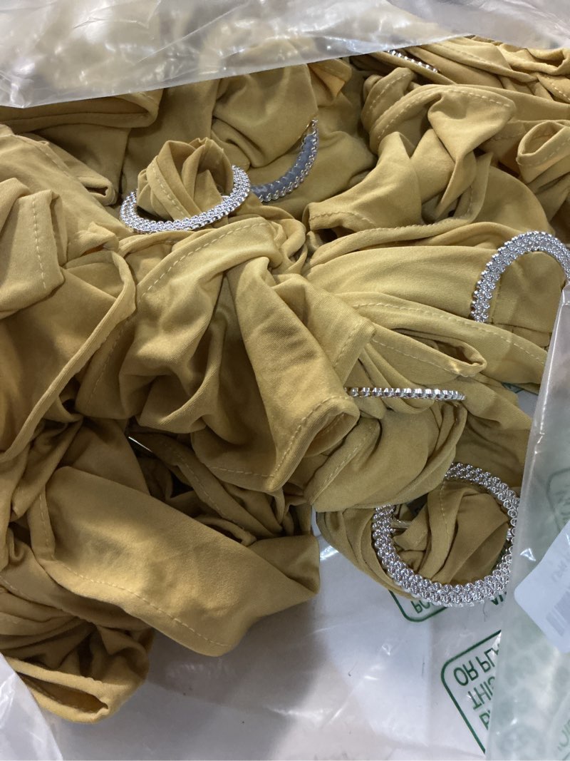 Condition photo showing Good Condition for lebenguru gold spandex chair sashes100pcs premium stretch bows with buckle slider, universal elastic chair bands for wedding party banquet decoration gold 100pcs