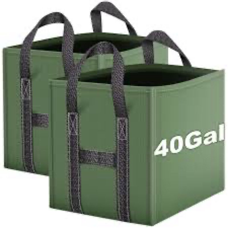 IWNTWY 2-Pack 40 Gallons Reusable Yard Waste Bags, Upgrade Heavy Duty Foldable Garden Leaf Bag Lawn 