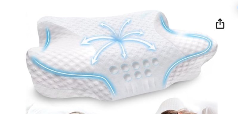 cervical neck pillows with memory foam - neck pillows for pain relief contour memory foam pillows ergonomic neck support - adjustable orthopedic white bed pillows for sleeping