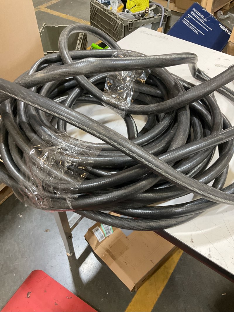 Condition photo showing As Is for neverkink teknor apex 5/8-in x 50-ft heavy -duty kink free vinyl gray coiled hose 100ft