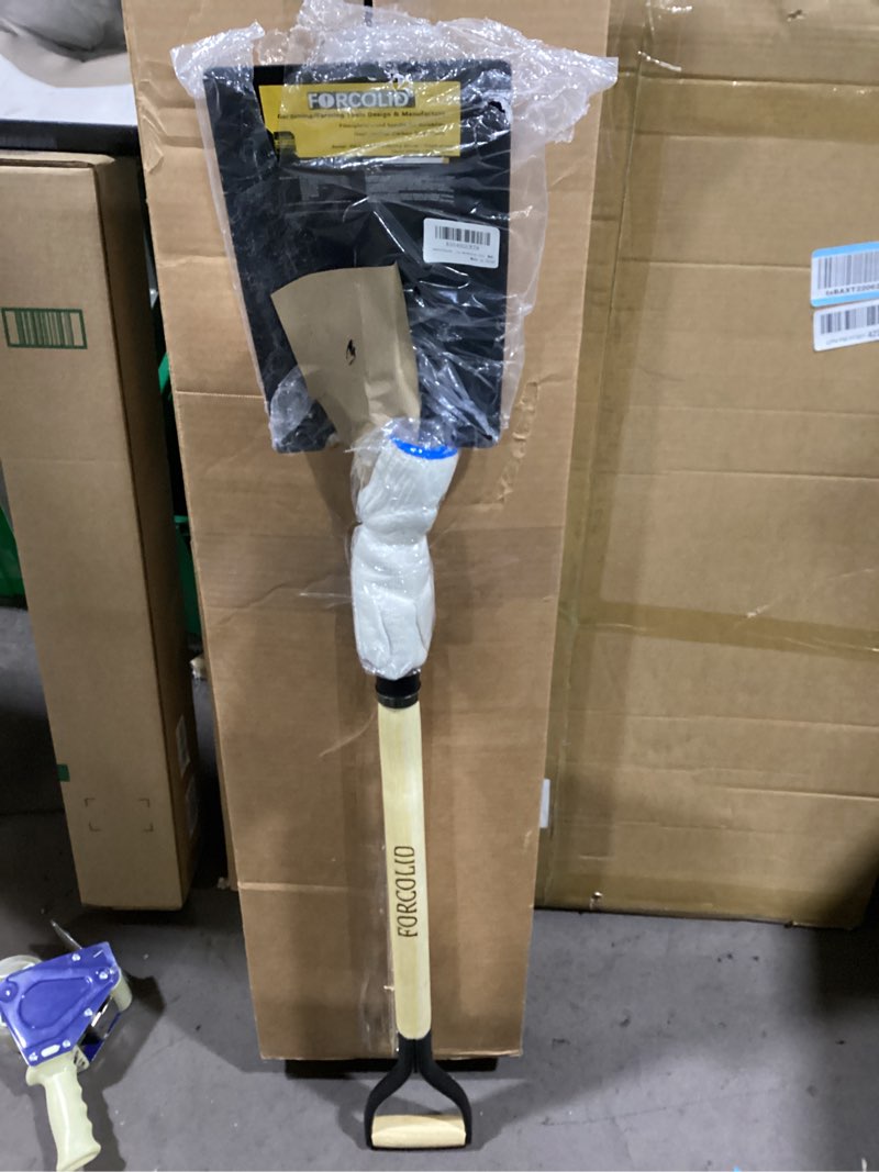 Condition photo showing New/Like New for Spade Shovel for Digging, Edging Shovel, Lawn Edger Tool with D-Handle, Forged Steel Y-Grip, for Digging, Lawn Edging, Pruning, 45 inch Heavy Duty Weed Puller Tool Narrow-square shovel