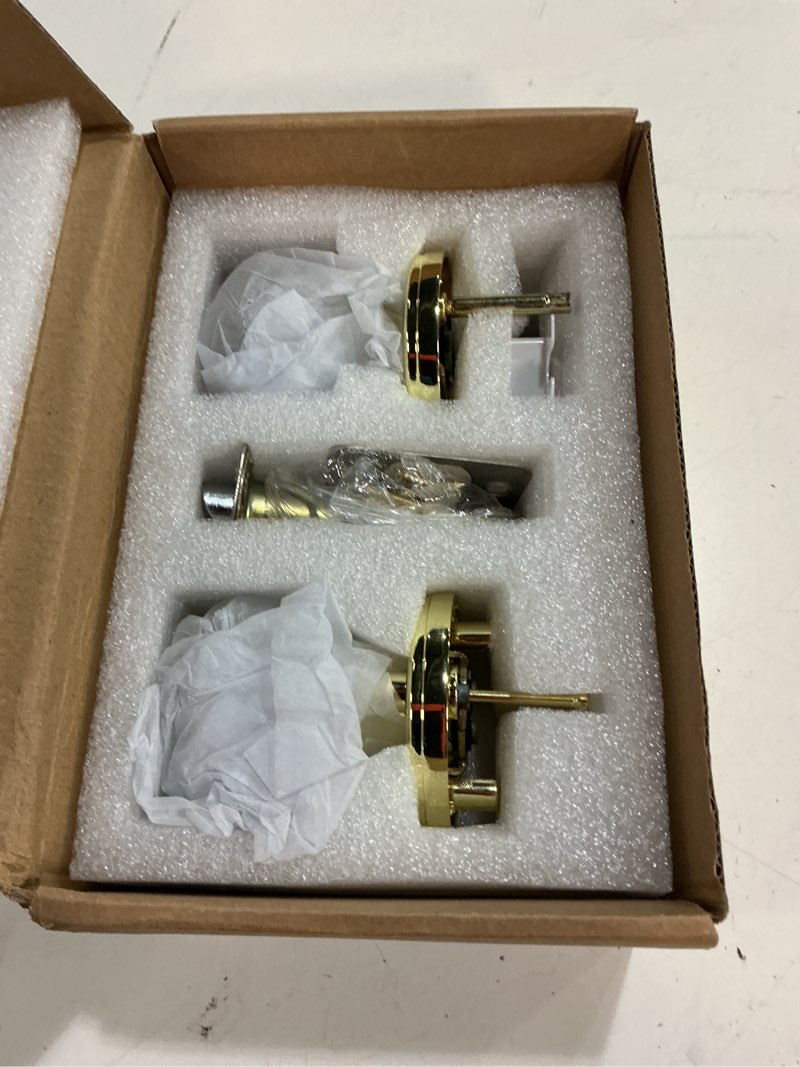 Condition photo showing Good Condition for privacy crystal glass door knobs interior with lock, modern octagon door knobs for bedroom/bathroom, gold/polished brass .privacy gold/polished brass