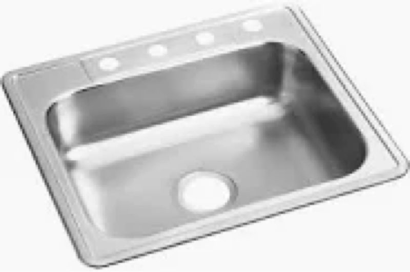 elkay d12522 dayton 25" drop in single basin stainless steel kitchen sink 4