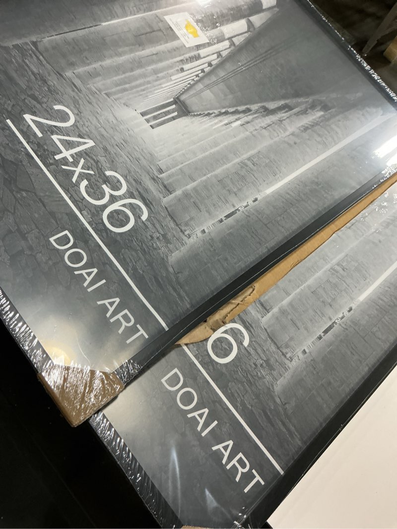 Condition photo showing New/Like New for DOAI ART 24x36 Poster Frame Black 2 Pack, Poster Frames 24 x 36 inches or 24x36 Picture Frames with HD Plexiglass for Horizontal or Vertical Wall Mounting, Durable Scratch-proof Safe and Artistic Black 24x36 2Pack