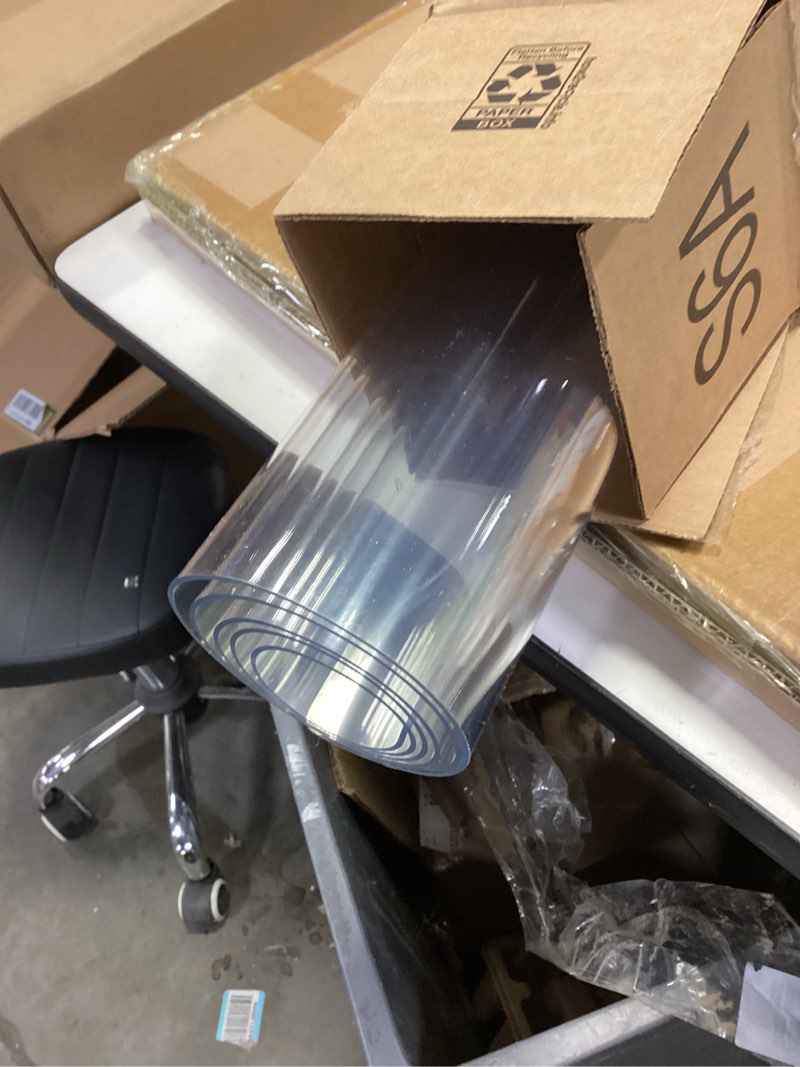 Condition photo showing Good Condition for 42 Inch Round Clear Table Cover Protector, Clear Round Protector for Dining Room Table, 1.5mm Thick Waterproof Round Plastic Vinyl Table Pad Clear 1.5mm 42" x 42"