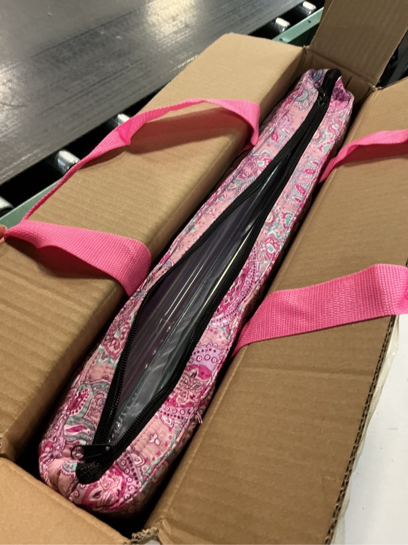 Condition photo showing New/Like New for American Mahjong Game Set, 166 White Tiles, 4 All-in-One Color Rack/Pushers, Complete Mahjong Set with Pink Printed Carrying Bag