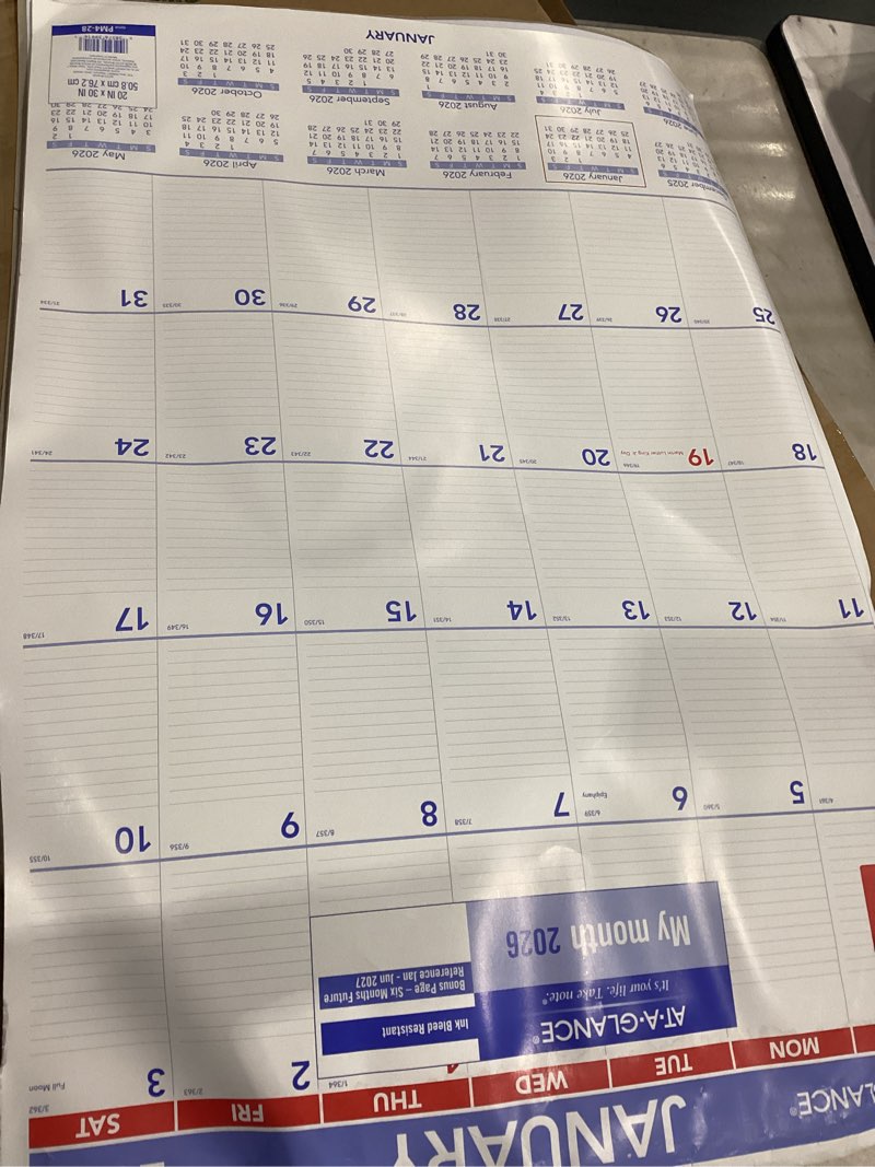 Condition photo showing Good Condition for at-a-glance 2026 wall calendar, 20" x 30", extra large (pm42826) 2026 20"w x 30"h
