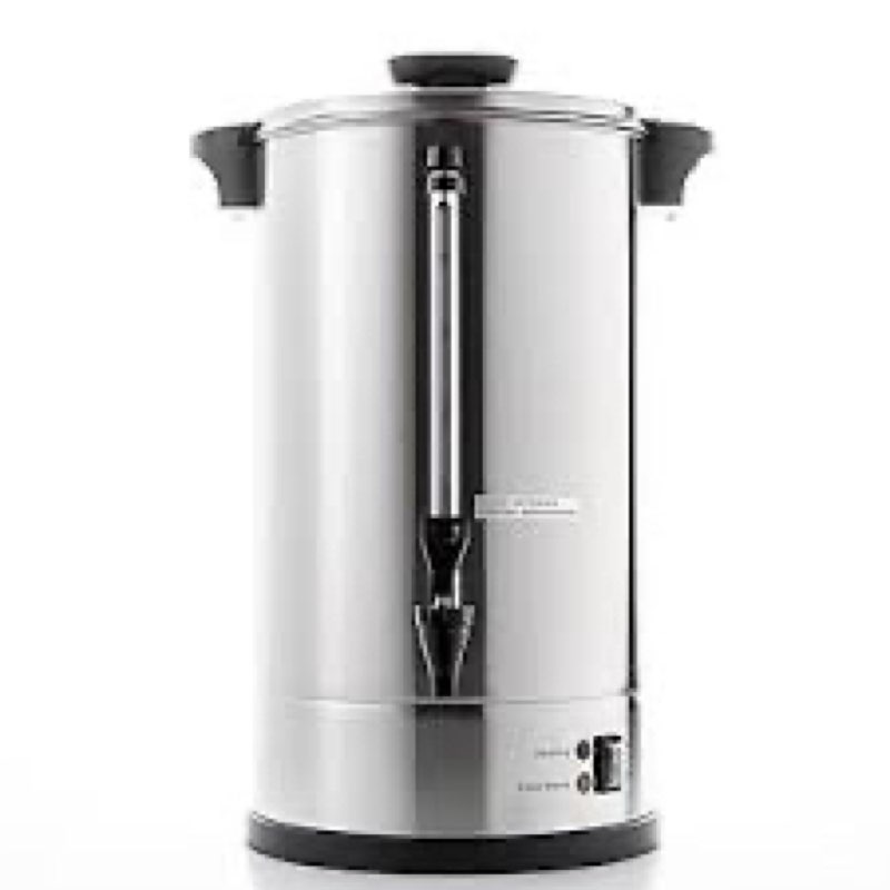 SYBO 45Cup Coffee Urn, Commercial Grade Stainless Steel Percolate Coffee Maker, Removable Filter, Easy to Clean, Hot Water Urn for Catering, Hot Beverage Dispenser with Cool-Touch Handles, 6L, Grey 45Cup black 