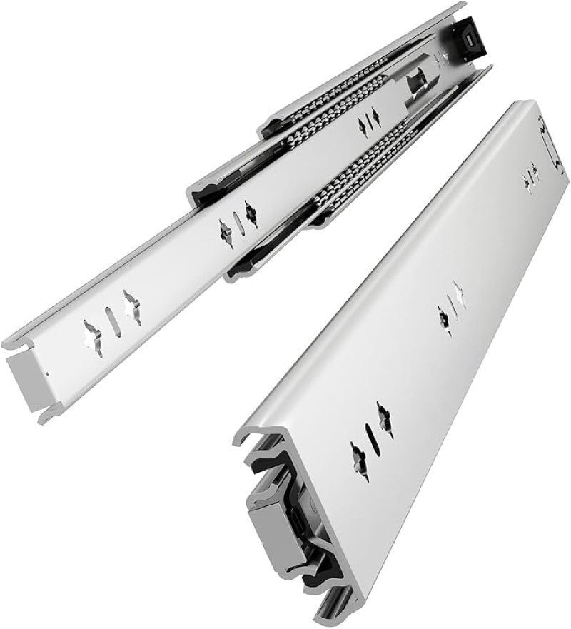 vadania 40" heavy duty drawer slide without lock #va2053, 2" width up to 110lb load capacity, 3-fold full extension, ball bearing, side mount, 1-pair