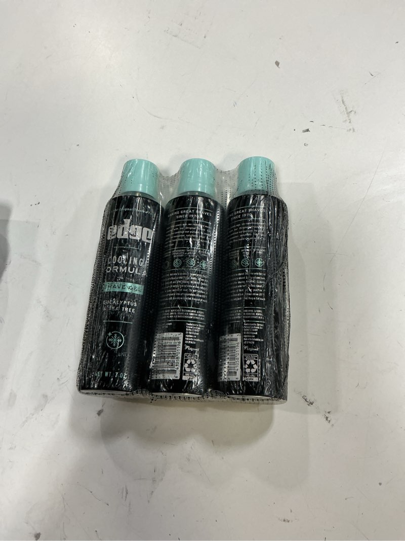 Condition photo showing New/Like New for edge shave gel for men, cooling eucalyptus & tea tree, 7oz (3 pack) - shaving gel for men that moisturizes, protects and soothes to help reduce skin irritation (packaging may vary) eucalyptus & tea tree 7 ounce (pack of 3)
