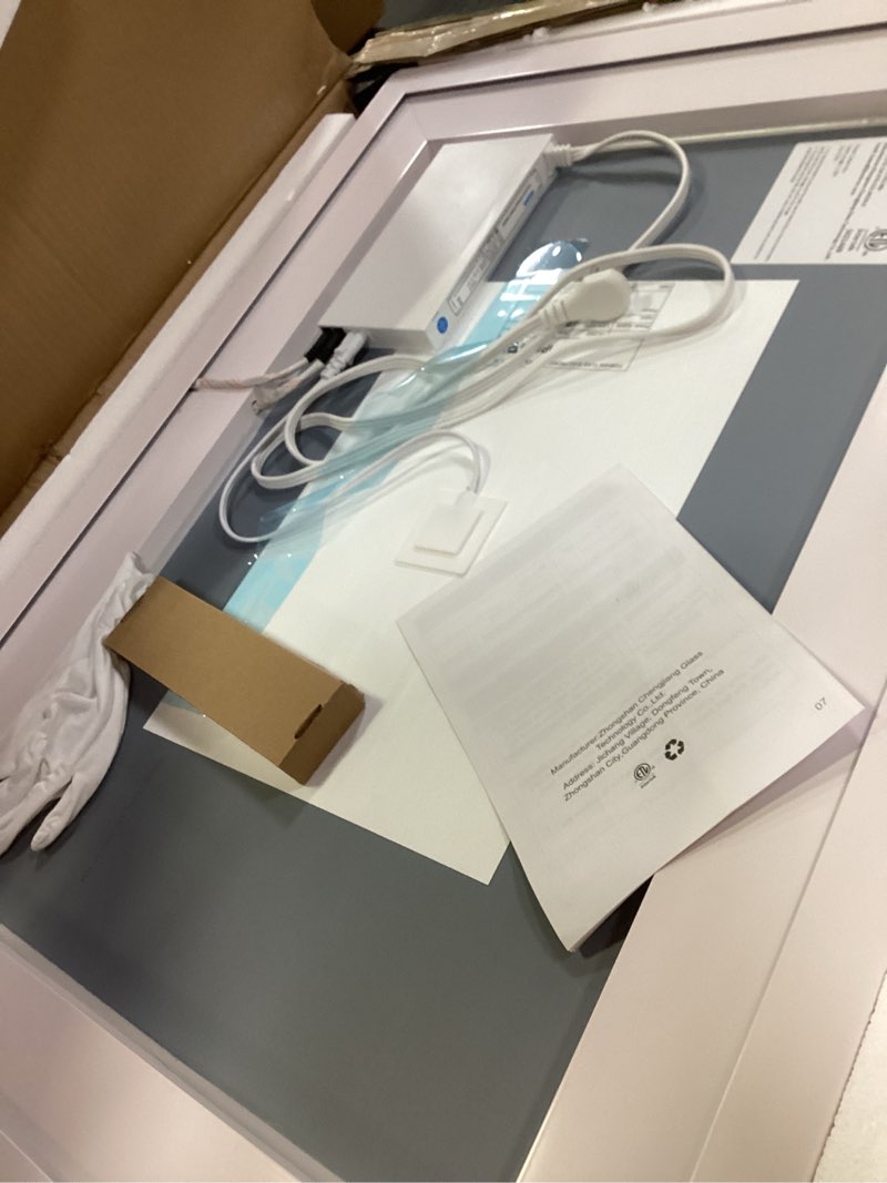 Condition photo showing Good Condition for LOAAO 24X32 LED Bathroom Mirror with Lights, Anti-Fog, Dimmable, Backlit + Front Lit, Lighted Bathroom Vanity Mirror for Wall, Memory Function, Tempered Glass, Shatter-Proof, ETL Listed Led Bathroom Mirror (3 Light Modes) 32"L x 24"W