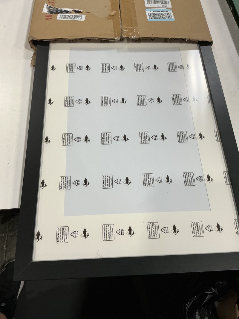 Condition photo showing New/Like New for lavie home 16 x 24 picture frame black poster frame,display pictures 12x18 with mat or 16x24 without mat, stable and sturdy frame and polished plexiglass, suitable for wall decoration?1 pack? 16x24 black