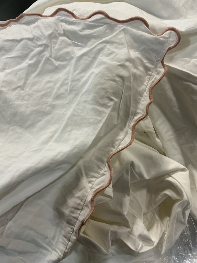 quince king/cal king  duvet cover 108inx92in quince 100% organic sateen white embroidered cotton white duvet cover! king (3 pcs)