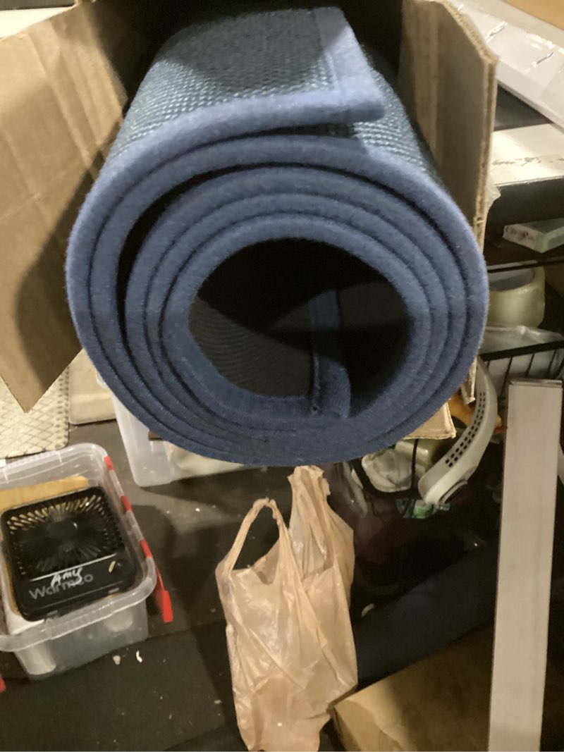 Condition photo showing Good Condition for lekeepgo door mat 36"x59", non slip door mat indoor entrance, rubber backing front indoor doormat washable absorbent low-profile entryway entry resist dirt inside door mats, cyan blue 3' x 4'11" (rectangular) cyan blue