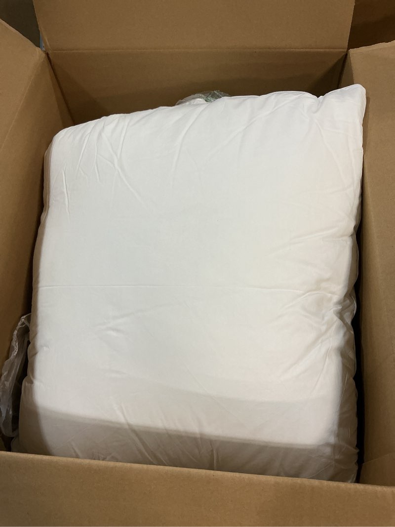 Condition photo showing Good Condition for mernette pack of 2, corduroy soft decorative square throw pillow cover cushion covers pillowcase, home decor decorations for sofa couch bed chair 24x24 inch/60x60 cm (striped cream)