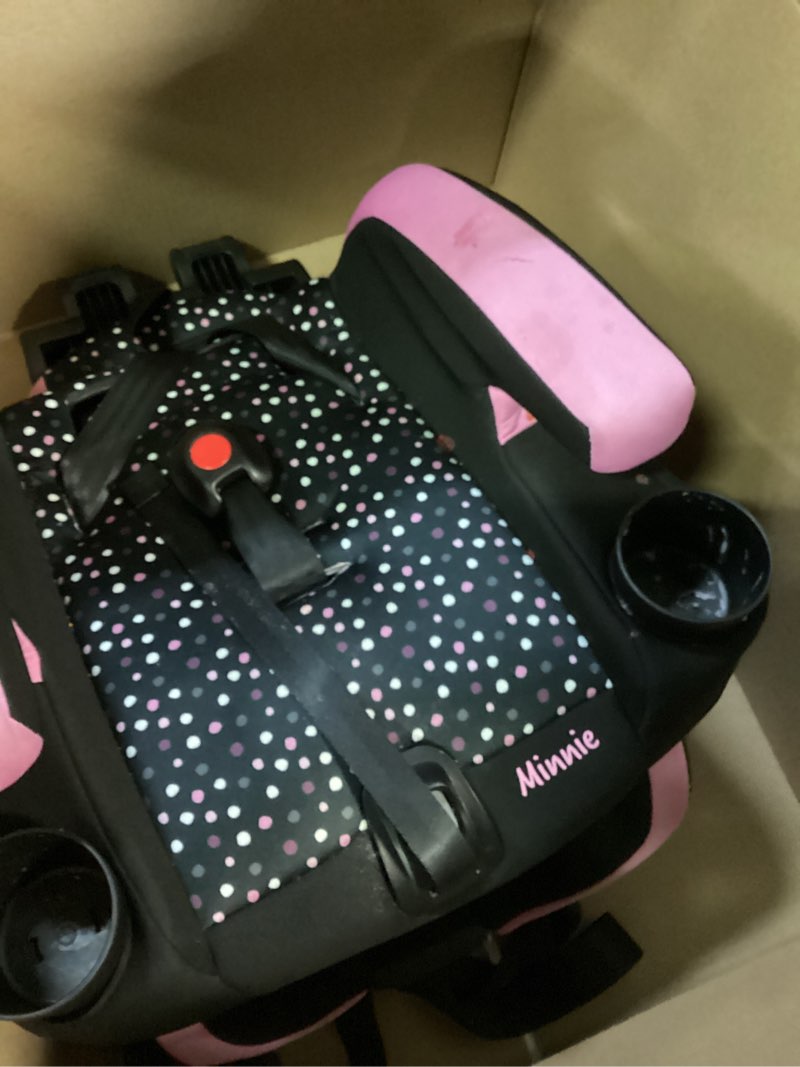 Condition photo showing As Is for disney baby magicsquad 3-in-1 harnessed booster car seat, minnie dot party