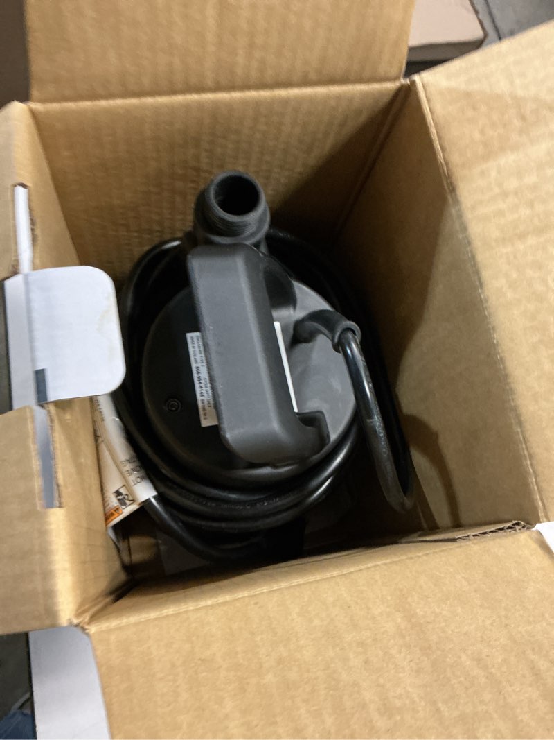 Condition photo showing As Is for utilitech 1/6-hp 115-volt 25-gpm thermoplastic submersible utility pump
