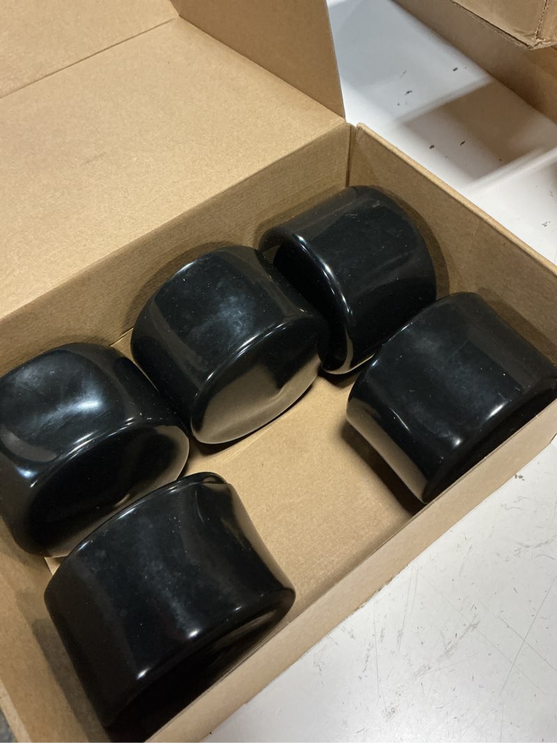 Condition photo showing As Is for uxcell 5 pcs rubber end caps 3 1/8\"(80mm) id vinyl round tube bolt cap cover thread protectors black black 80mm