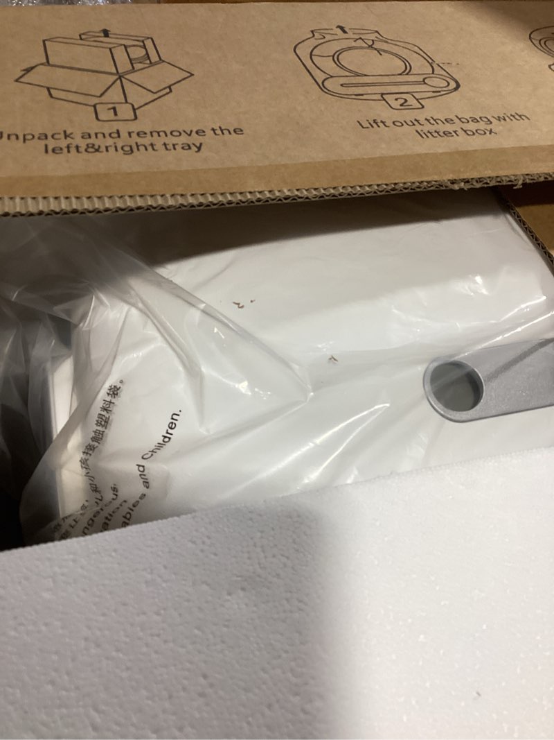 Condition photo showing Good Condition for Self Cleaning Litter Box, Automatic Litter Box, Odor Control, 90L Large Capacity with APP Control and Safety Sensor, Ellenpent, for Multiple Cats, Large Cat, with 3 Rolls Trash Bags