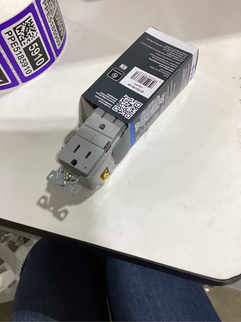 Condition photo showing As Is for lutron claro 15 -amp 120/125-volt tamper resistant residential decorator outlet