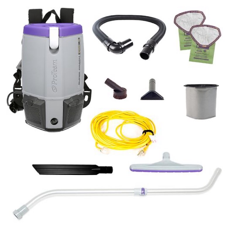 proteam super coach pro 6, 6qt backpack vacuum toolkit