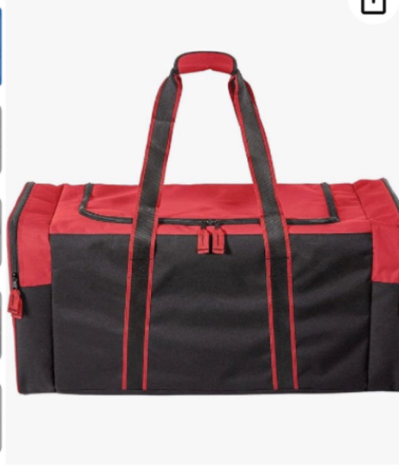 jetstream heavy duty multi pocket large sports gym equipment 3-pocket travel duffel bag (red, 42-inc(pack of 2)