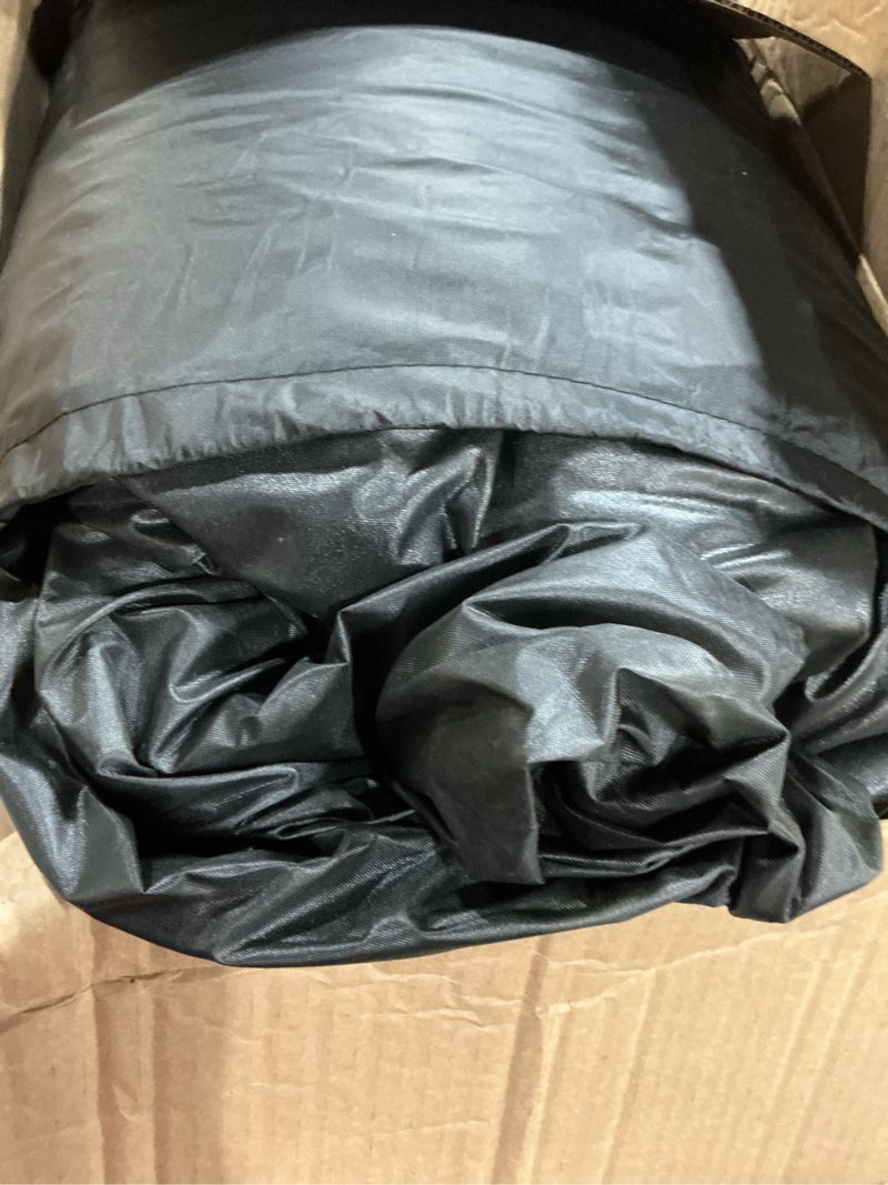 Condition photo showing As Is for SIHAIAN 26 Ft Pool Cover, with Automatic Drain Round Pool Cover, One-Piece Quick Installation and Removal Above Ground Pool Cover, Preventing Waterlogging, UV Protected Solar Swimming Pool Cover 26Ft Black