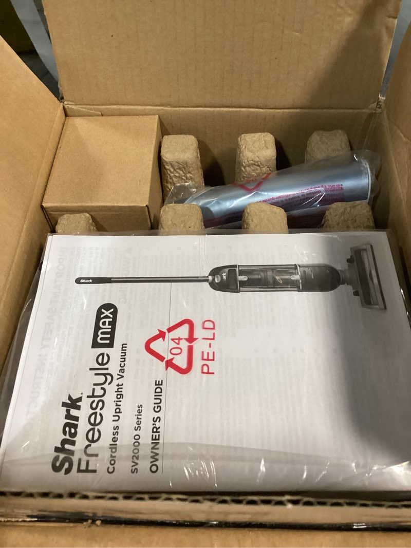 Condition photo showing New/Like New for Shark Freestyle Max Cordless Upright Vacuum, Multi-Surface Cleaning, Lightweight, Easy Maintenance, with Large Dust Cup and 2-Speed Brushroll, LED Headlights, Nordic Blue, SV2002