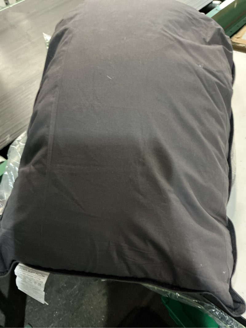 Condition photo showing As Is for goose down pillows king size set of 2, hotel quality bed pillow for sleeping 2 pack, 900 fill power natural white goose feather pillows with 700 tc 100% organic cotton shell, 18"x36" dark grey grey king (pack of 2)