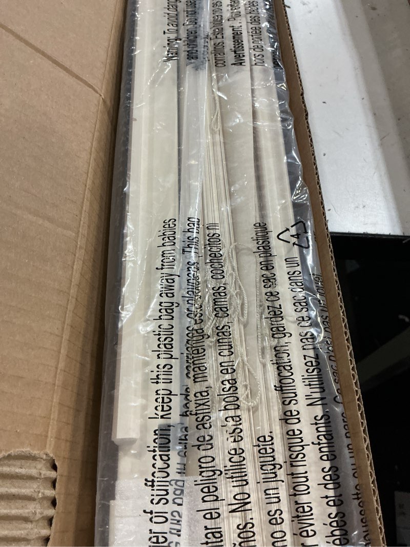Condition photo showing New/Like New for lazblinds no tools no drill 1" vinyl mini blinds, cordless blinds for windows, light filtering horizontal window blinds & shades, 45" w x 64" h, cream cordless-cream 45" w × 64" h
