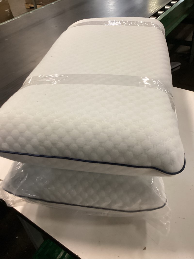 Condition photo showing Good Condition for 2 pack memory foam pillows for side, back and stomach sleepers, bed pillow with washable cover and breathable mesh, bed pillow for sleeping standard size (grey)