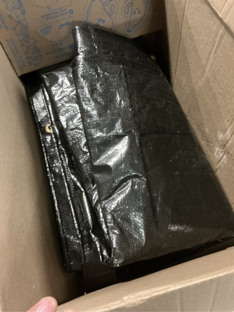 Condition photo showing Good Condition for tarp 10x12 feet, 8 mil waterproof tarps heavy duty with grommets every 23.6", thick plastic tarp, uv resistant tear&fade resistant, reinforced edges for outdoor pool camp tent 8mil black 10x12