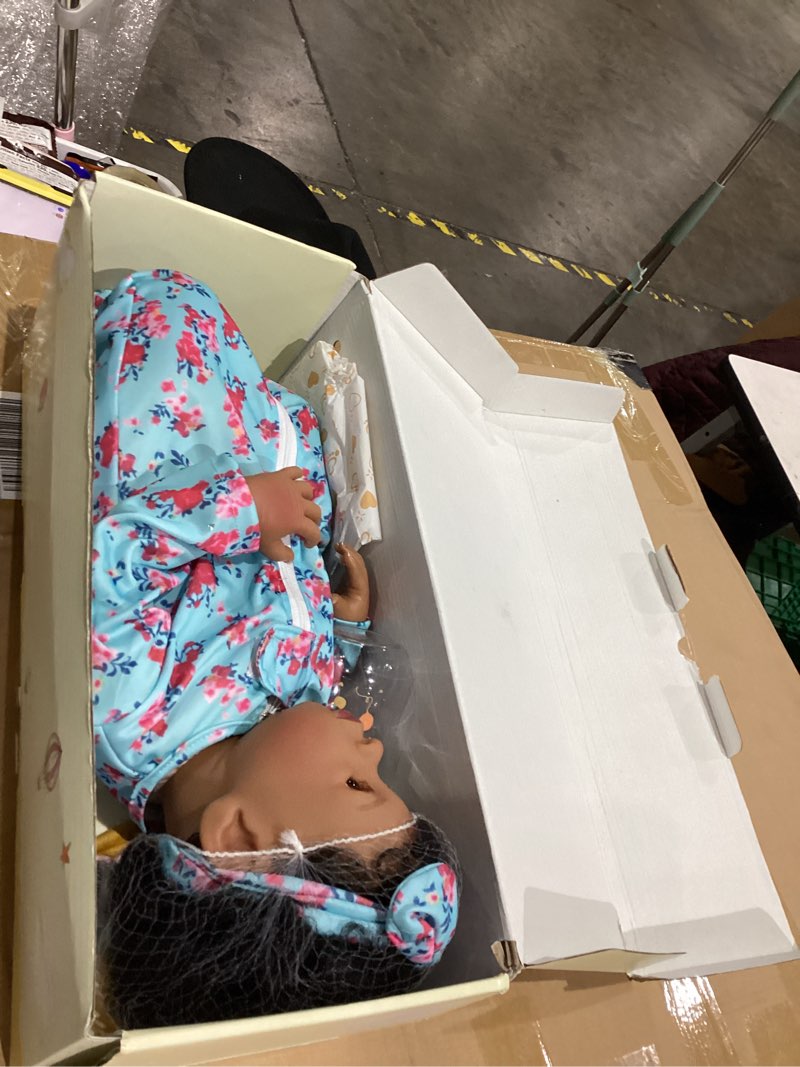 Condition photo showing Good Condition for BABESIDE Lifelike Reborn Black Girl- 18-Inch Realistic Newborn Real Life Baby Dolls with Clothes and Toy Gift for Kids Age 3+ Lanna